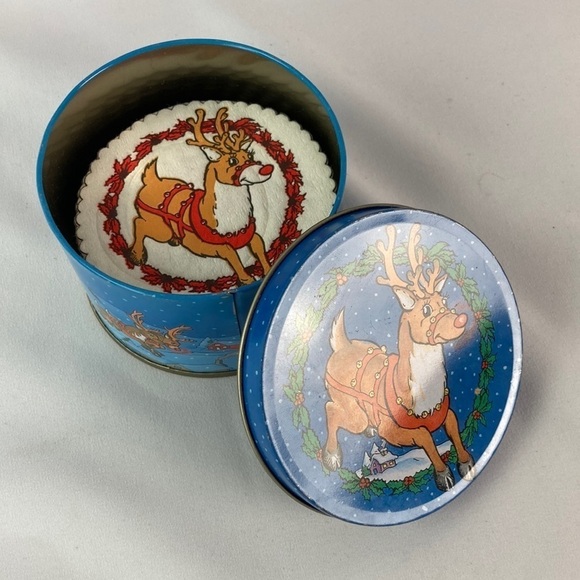 Vintage Rudolph the reindeer tin O’ coasters - Picture 1 of 4